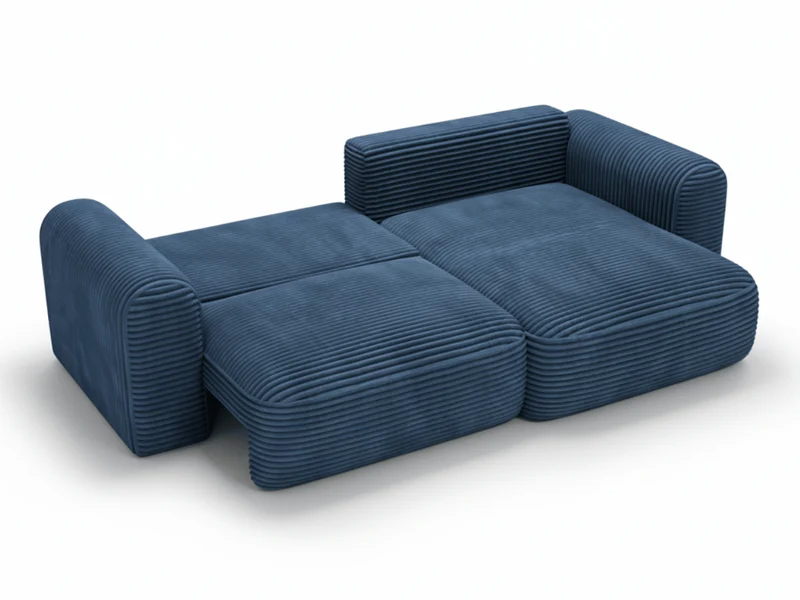 Canapé d’Angle Convertible LUMA – Velours Côtelé Épais – Coffre de Rangement