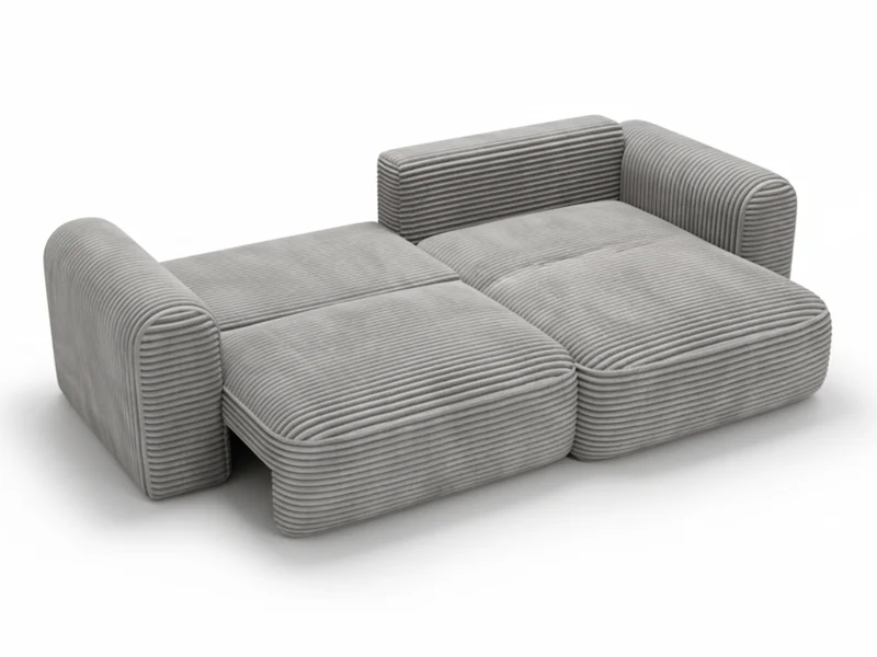 Canapé d’Angle Convertible LUMA – Velours Côtelé Épais – Coffre de Rangement