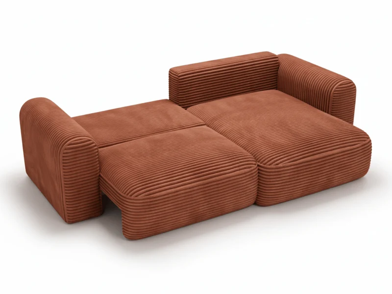 Canapé d’Angle Convertible LUMA – Velours Côtelé Épais – Coffre de Rangement