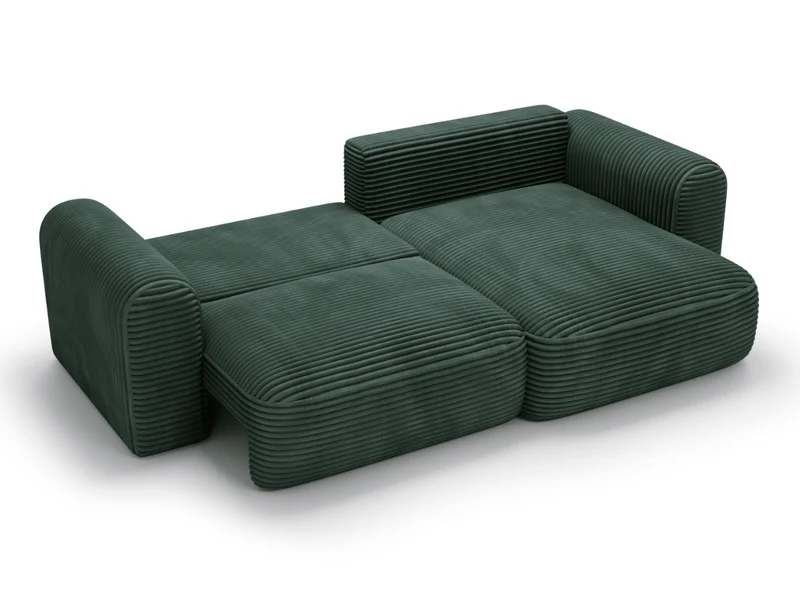 Canapé d’Angle Convertible LUMA – Velours Côtelé Épais – Coffre de Rangement