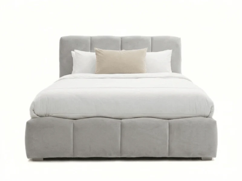 Lit coffre BUBBLE en velours – Lit double design avec rangement intégré et tête de lit épaisse rembourrée – Beige, Gris, Noir
