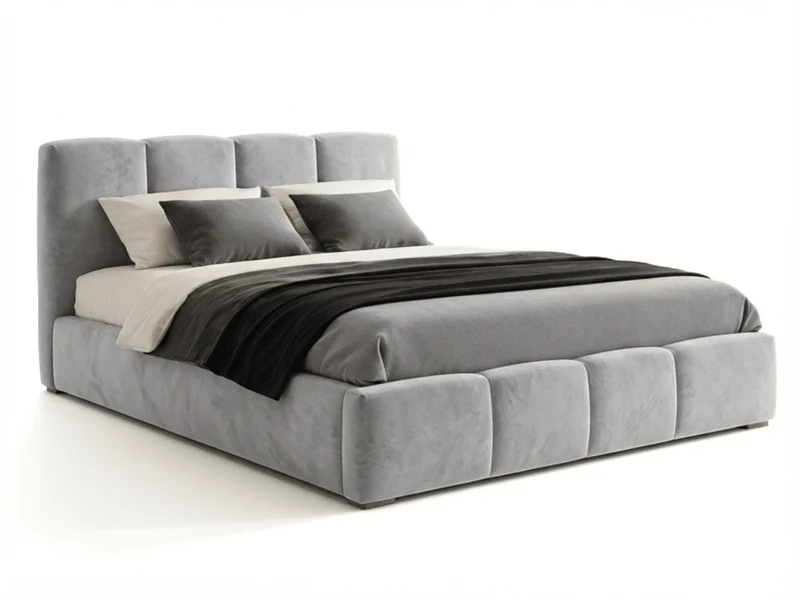 Lit coffre BUBBLE en velours – Lit double design avec rangement intégré et tête de lit épaisse rembourrée – Beige, Gris, Noir