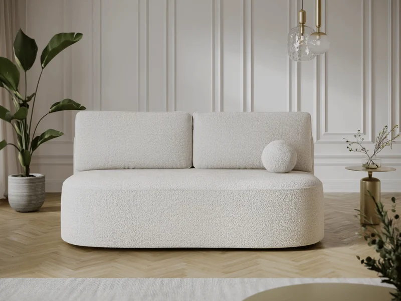 Canapé Lilana – Convertible 2 places avec coffre | Design arrondi moderne