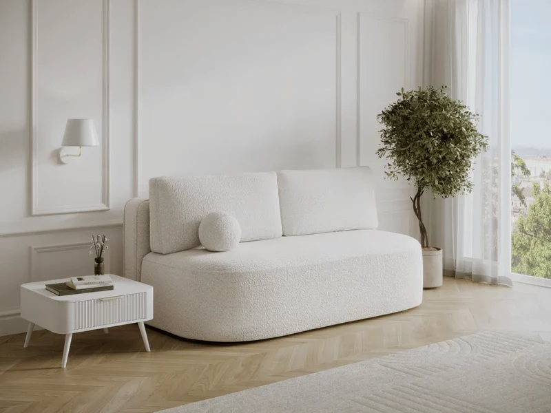 Canapé Lilana – Convertible 2 places avec coffre | Design arrondi moderne