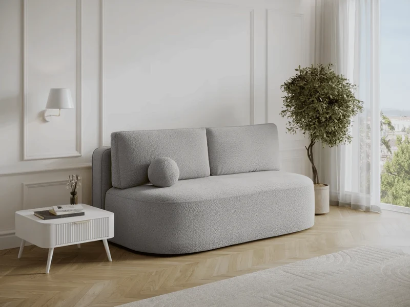 Canapé Lilana – Convertible 2 places avec coffre | Design arrondi moderne