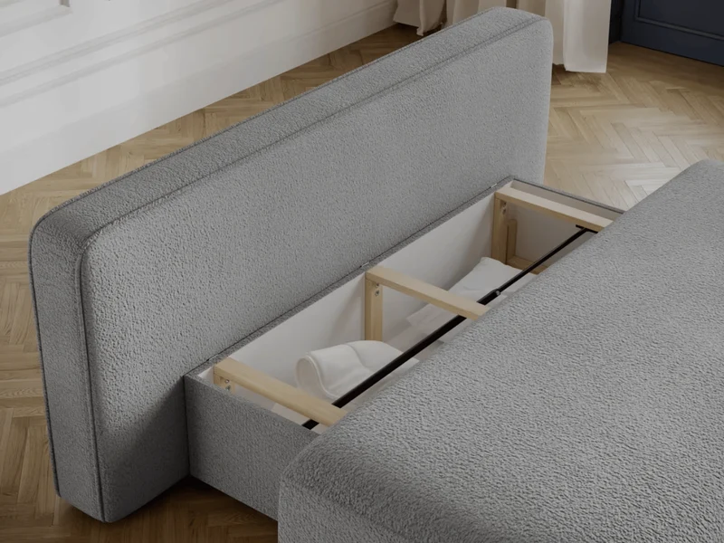 Canapé Lilana – Convertible 2 places avec coffre | Design arrondi moderne
