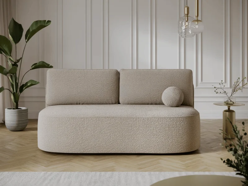 Canapé Lilana – Convertible 2 places avec coffre | Design arrondi moderne