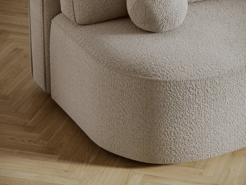 Canapé Lilana – Convertible 2 places avec coffre | Design arrondi moderne