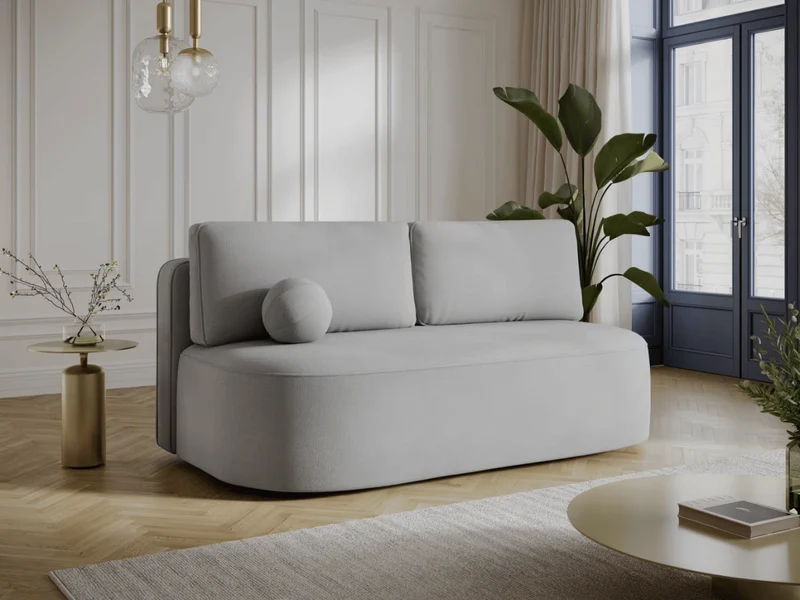 Canapé Lilana – Convertible 2 places avec coffre | Design arrondi moderne