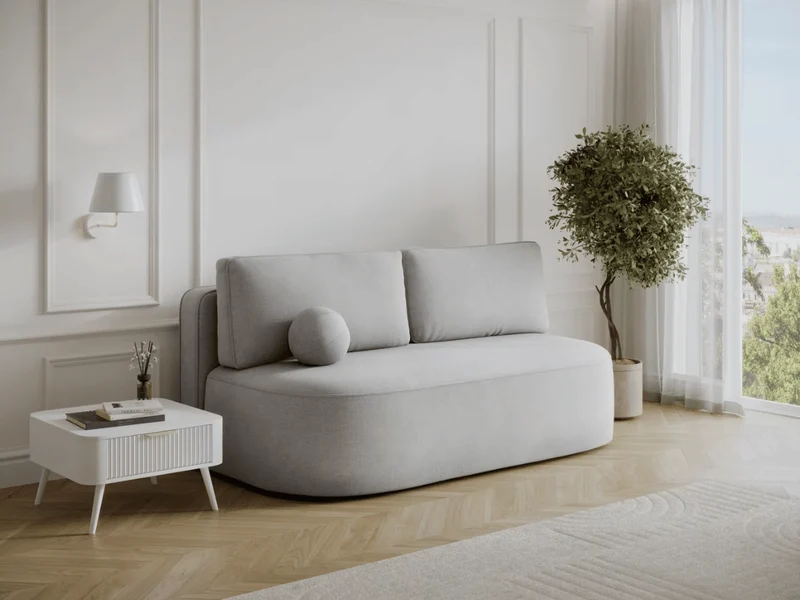 Canapé Lilana – Convertible 2 places avec coffre | Design arrondi moderne