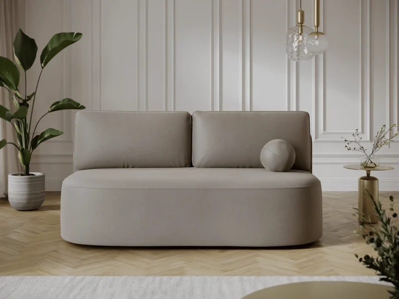 Canapé Lilana – Convertible 2 places avec coffre | Design arrondi moderne