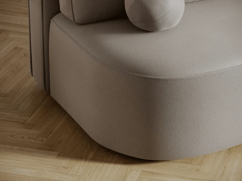 Canapé Lilana – Convertible 2 places avec coffre | Design arrondi moderne