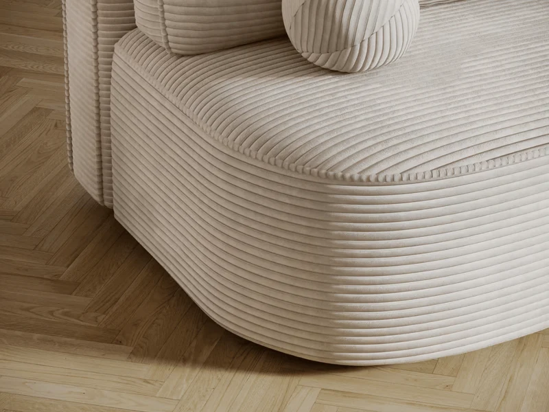Canapé Lilana – Convertible 2 places avec coffre | Design arrondi moderne