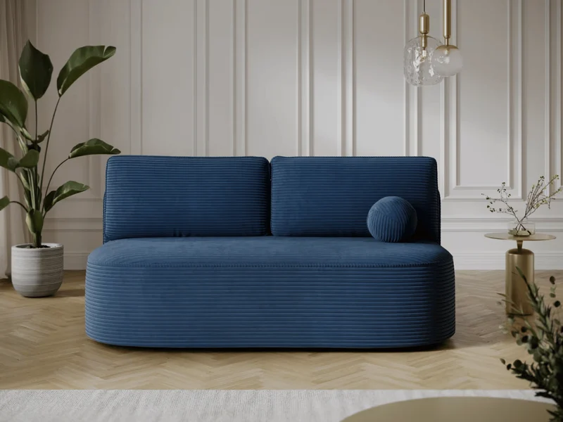Canapé Lilana – Convertible 2 places avec coffre | Design arrondi moderne