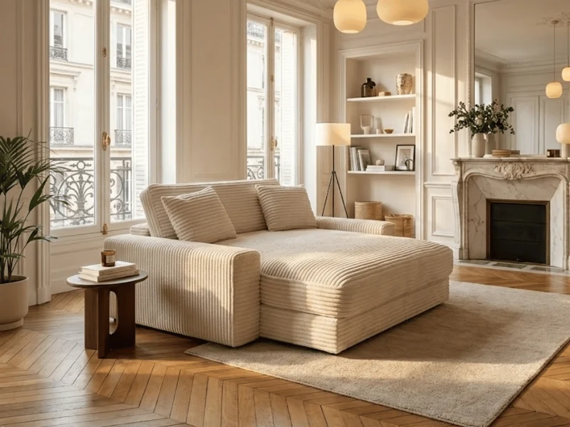 Fauteuil Elena – Grand Fauteuil 160 cm en Velours Côtelé | Confort XXL
