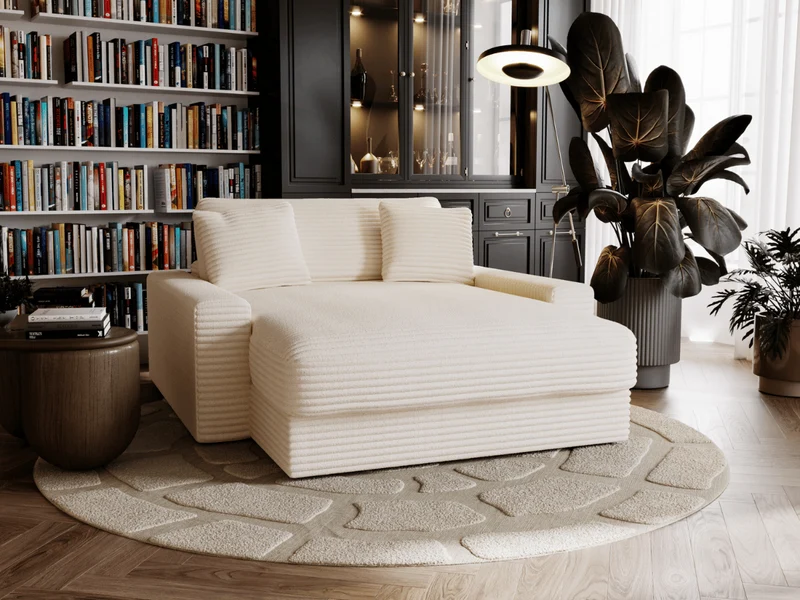 Fauteuil Elena – Grand Fauteuil 160 cm en Velours Côtelé | Confort XXL