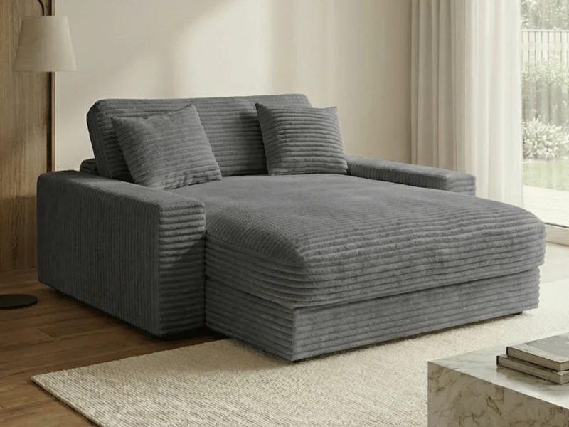 Fauteuil Elena – Grand Fauteuil 160 cm en Velours Côtelé | Confort XXL