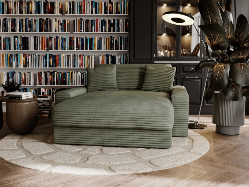 Fauteuil Elena – Grand Fauteuil 160 cm en Velours Côtelé | Confort XXL