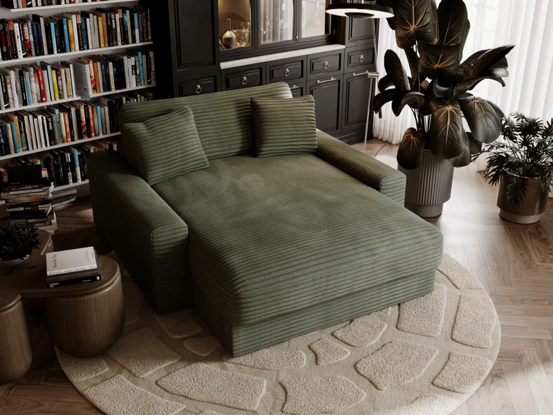 Fauteuil Elena – Grand Fauteuil 160 cm en Velours Côtelé | Confort XXL