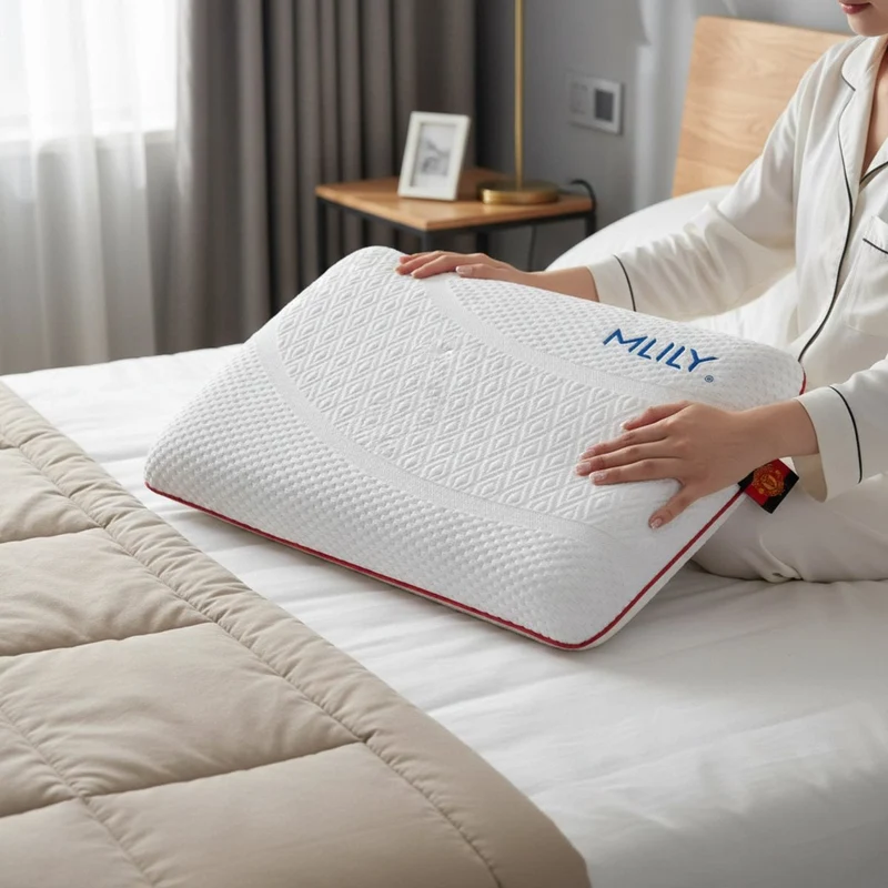 MLILY | Oreiller ergonomique à mémoire de forme – 60 x 40 x 12 cm