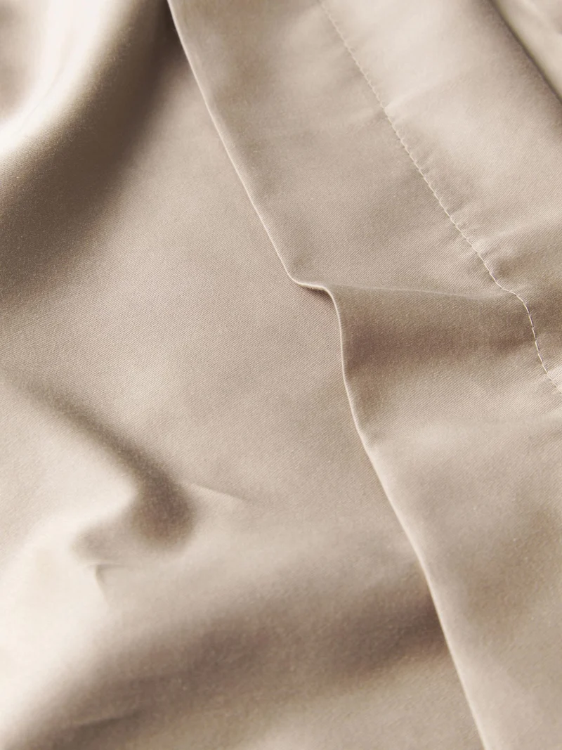 Drap housse satin de coton beige