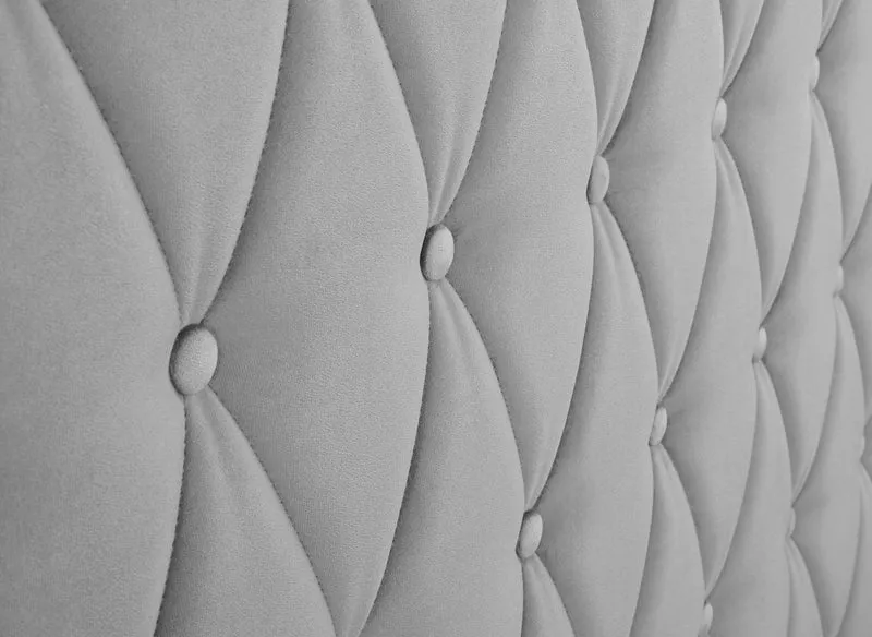 Lit coffre en velours gris 140X190 cm PERLA