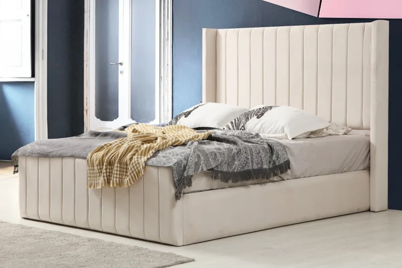 Cadre de Lit Tokyo Beige - Velours