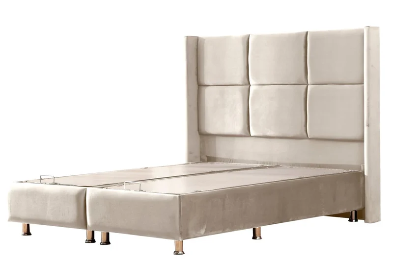Lit Coffre Rio Beige - Velours