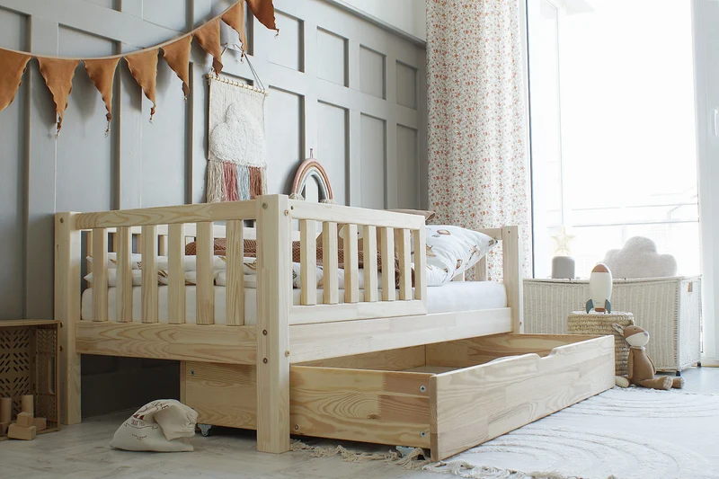 Lit simple en bois avec tiroir • Nohr