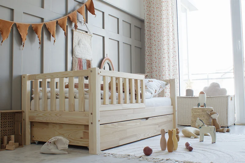 Lit simple en bois avec tiroir • Nohr