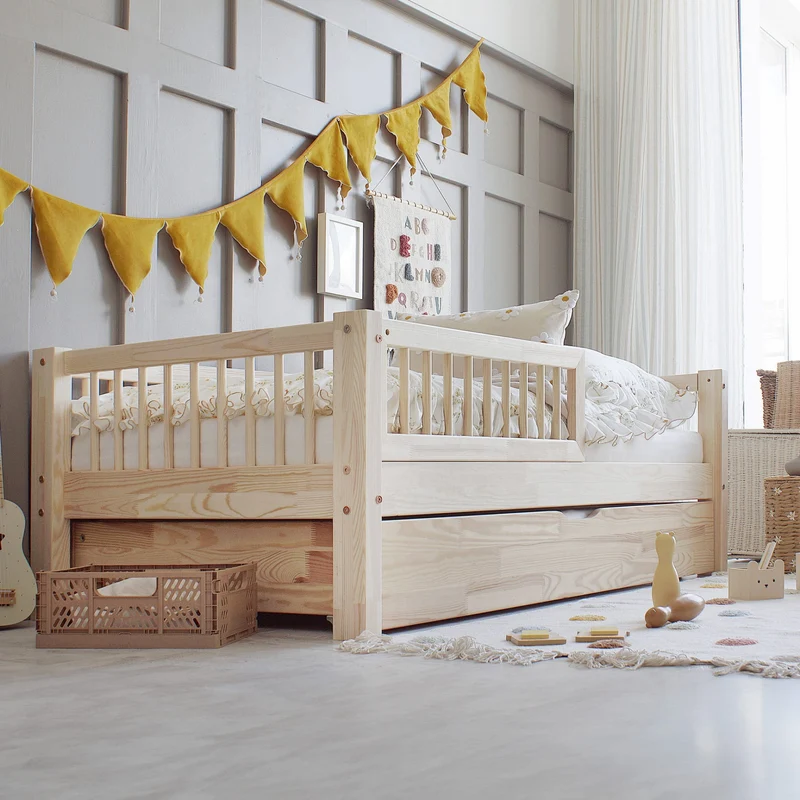 Lit simple en bois avec tiroir • Milie