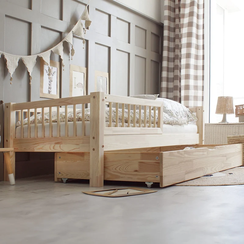 Lit simple en bois avec tiroir • Milie
