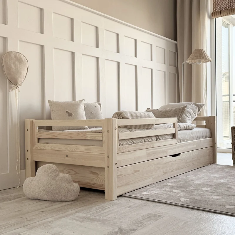 Lit simple en bois avec tiroir • Alma