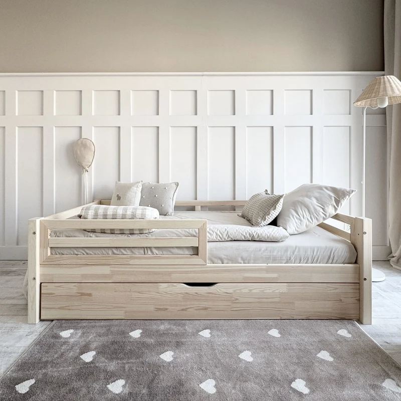 Lit simple en bois avec tiroir • Alma