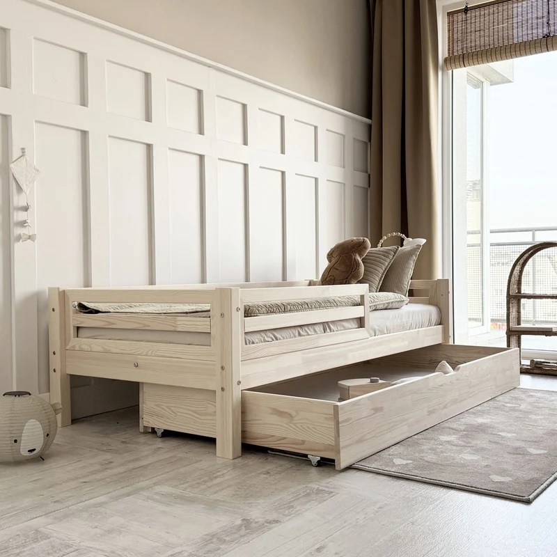 Lit simple en bois avec tiroir • Alma
