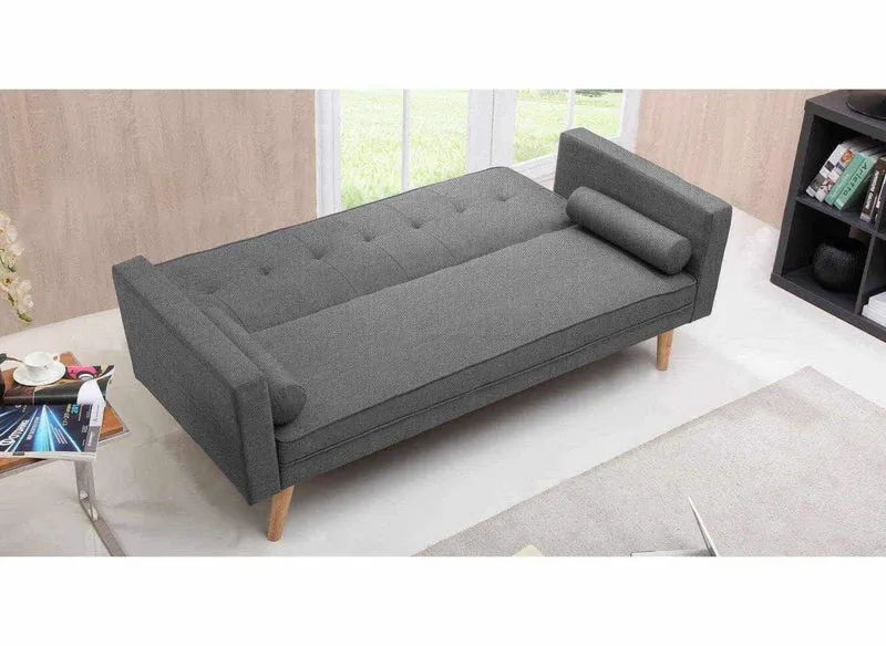 Banquette clic clac gris en tissu TANIA