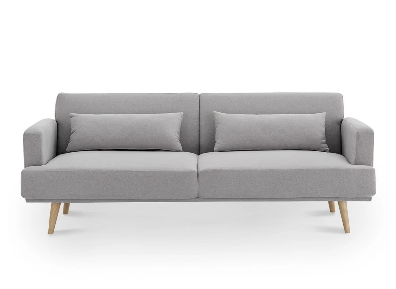 Canapé clic clac 3 places en tissu gris BART