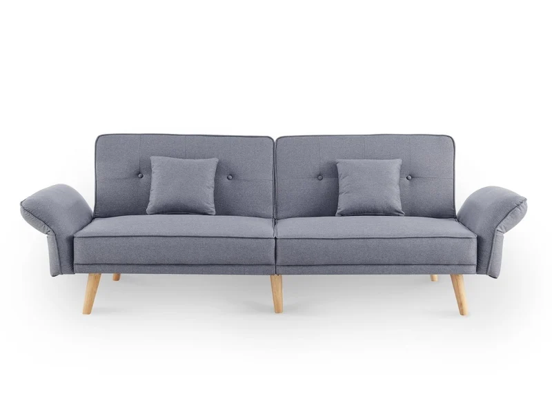 Canapé clic clac 3 places en tissu gris CHILI