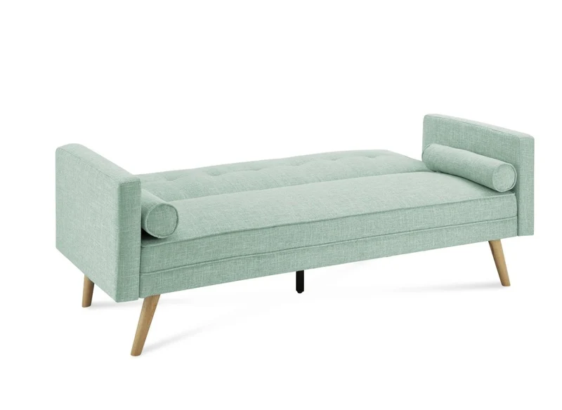 Banquette clic clac en tissu vert d'eau TANIA