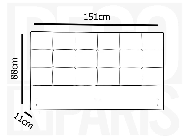 Tête de lit en tissu beige design 140 cm ALVERA