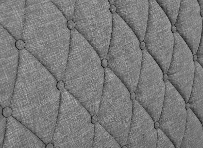 Lit double avec 4 tiroirs en lin gris 140x190 cm LEANDRE