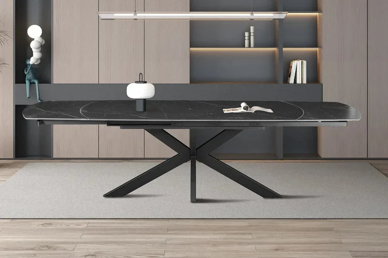 Table Extensible ARYA Ovale Danoise en Pierre - de 160 à 240 cm