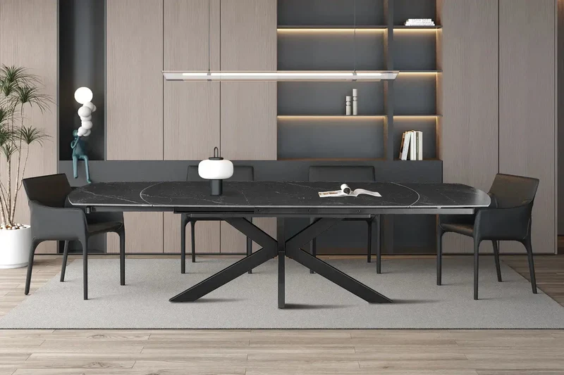 Table Extensible ARYA Ovale Danoise en Pierre - de 160 à 240 cm