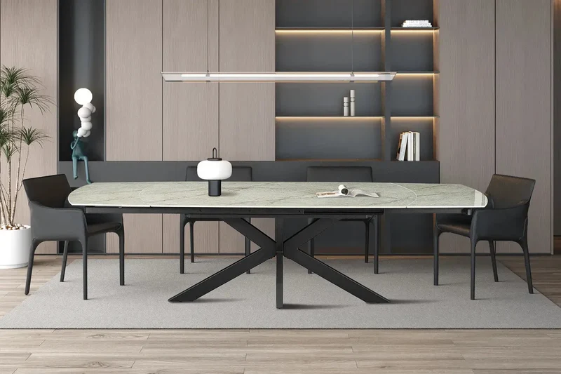 Table Extensible ARYA Ovale Danoise en Pierre - de 160 à 240 cm