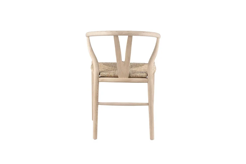 Chaise en Bois d'Orme avec l'Assise Tissé en Jonc de Mer BARTY - 55 x 52.5cm