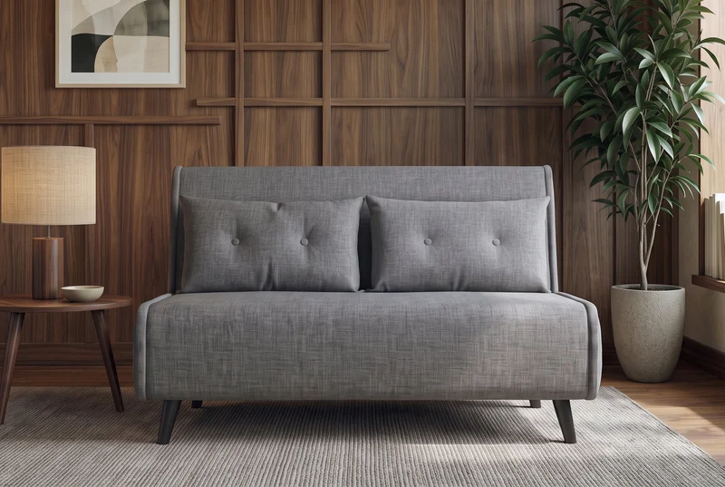 Canapé convertible 2 places SMART MULTIFUNCTION 140cm gris Vogue soie velours