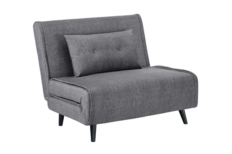 Fauteuil-lit SMART MULTIFUNCTION 100cm gris Vogue velours de soie