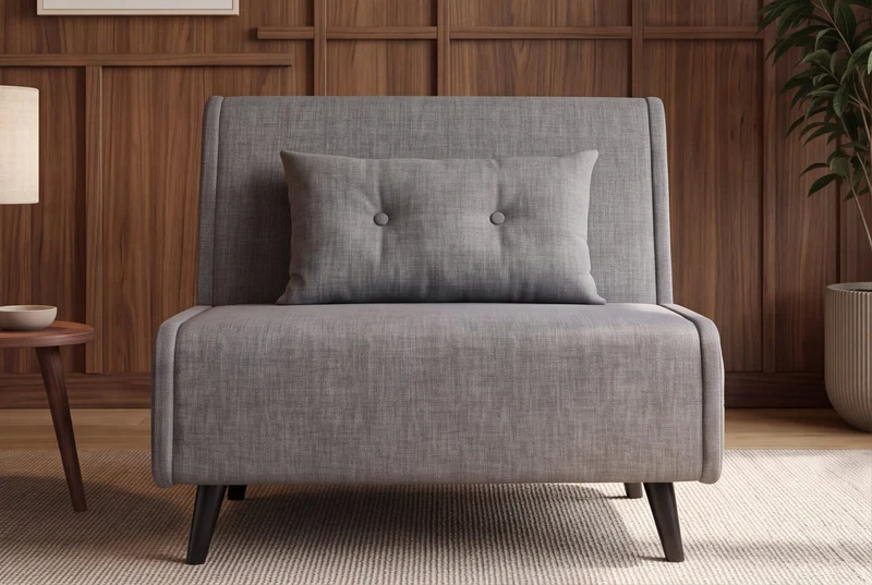 Fauteuil-lit SMART MULTIFUNCTION 100cm gris Vogue velours de soie