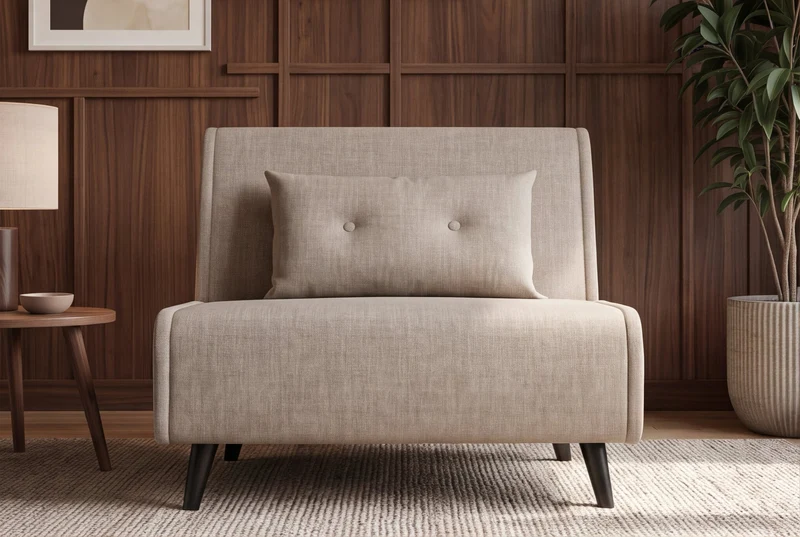 Fauteuil-lit SMART MULTIFUNCTION 100cm beige champagne Vogue velours de soie