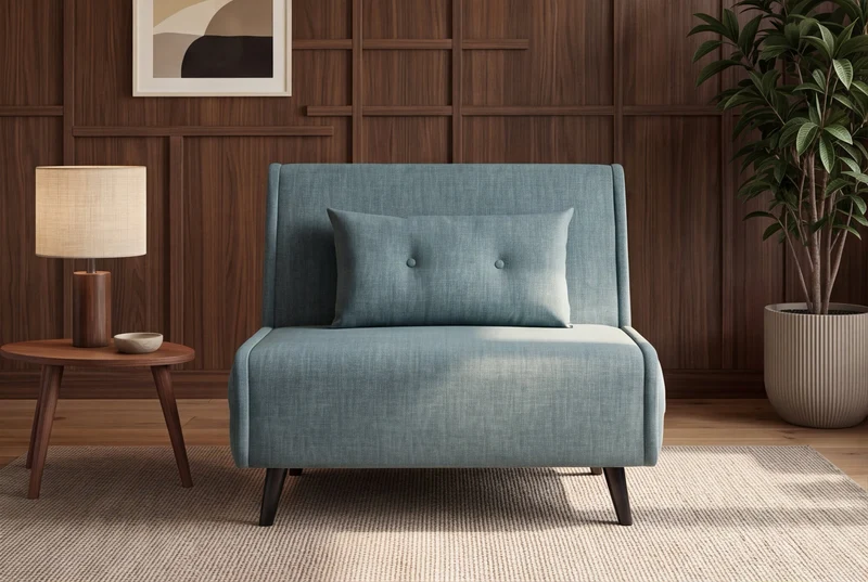 Fauteuil-lit SMART MULTIFUNCTION 100cm pétrole Vogue soie velours